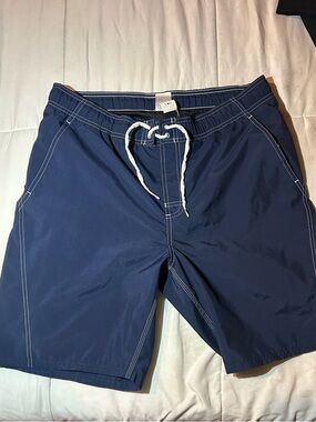 Men's Navy Swim Trunks with Drawstring